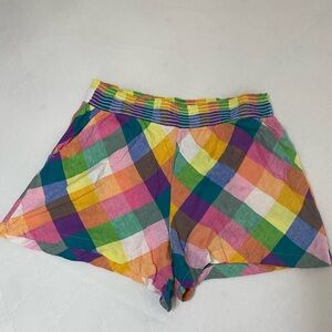 Crown & Ivy Multicolor Plaid High Waist Shorts